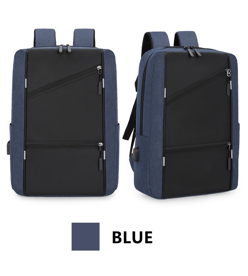 Blue Business Laptop Waterproof Backpack Set Travel College School Bag