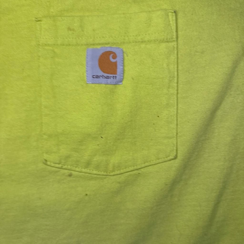 Carhartt K87 Original Fit Heavyweight Short Sleeve Pocket T-Shirt Neon Yellow