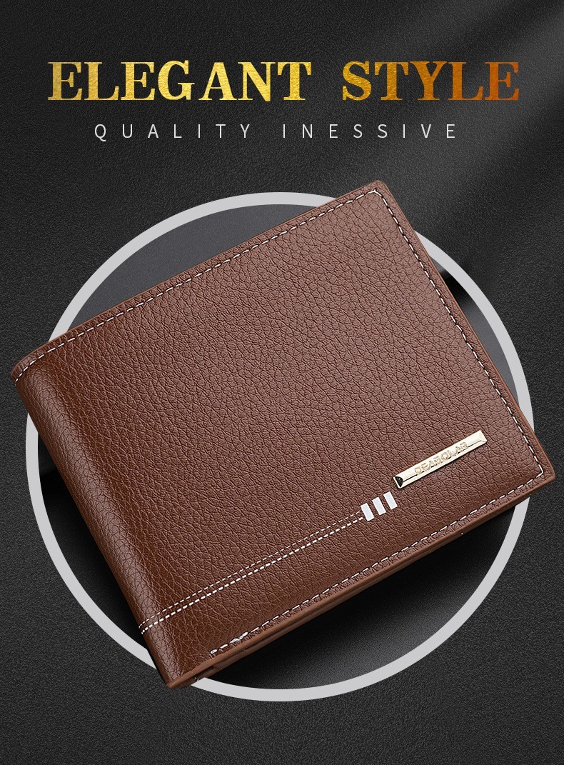 Men’s Leather Fashion Bifold Wallet Multi Card Slots Cash ID Holder Brown Black