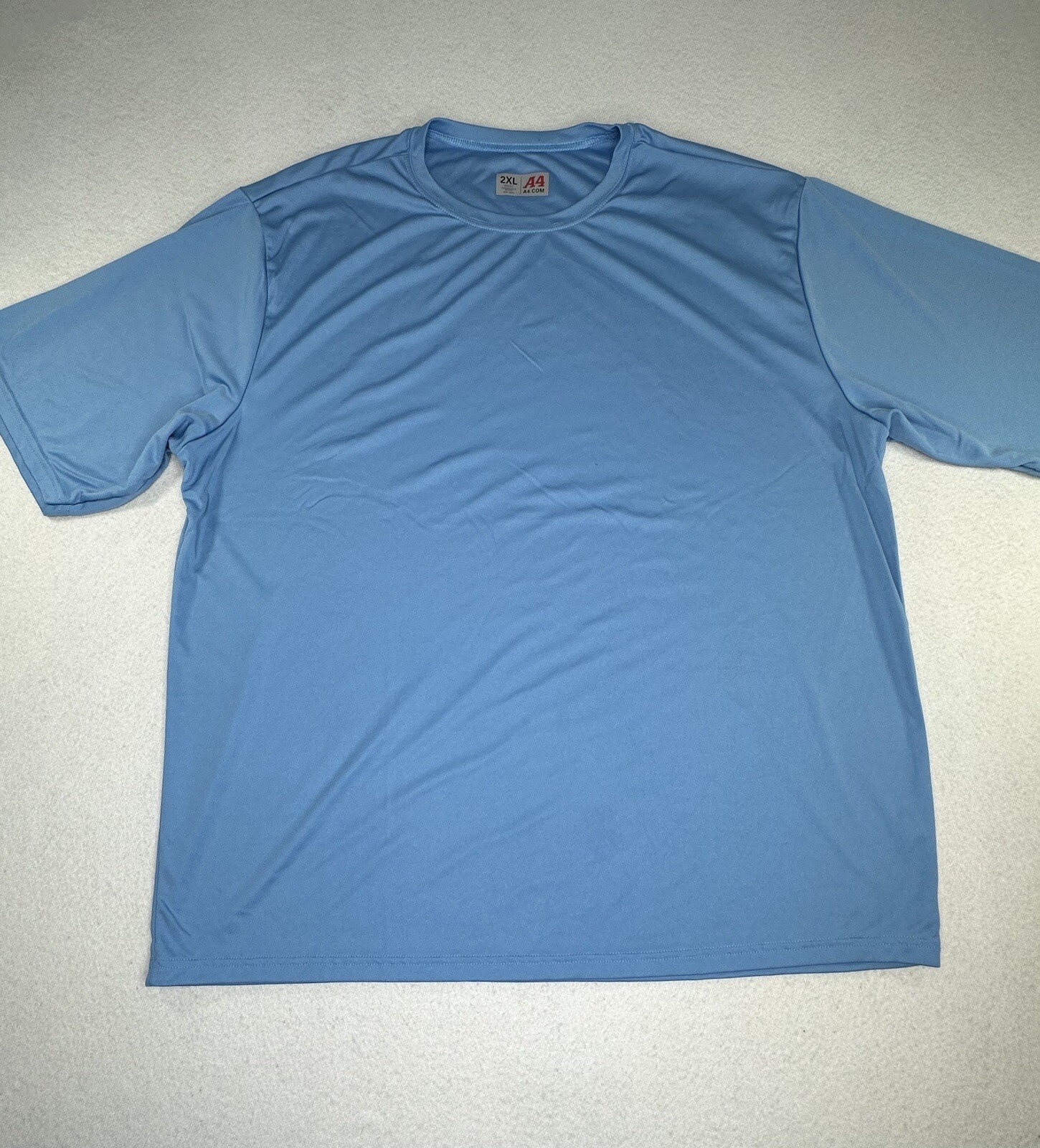 A4.Com Men’s Workout Running Cooling Performance T-Shirt Solid Light Blue 2XL