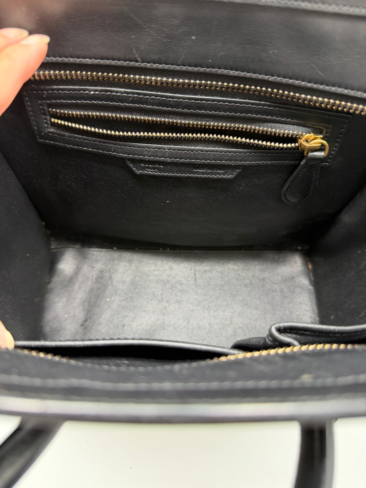 Celine Paris Phantom Luggage Tote Black Beige Khaki GHW AUTH Certificate