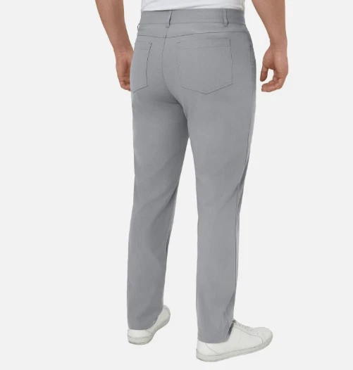 Modern Ambition Men’s 5-Pockets Stretch Fabric Pants, Gray, Size 36X32