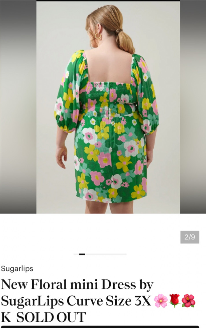 NWT Sugarlips Floral Mini Dress plus 3X K🌸🌹🌺