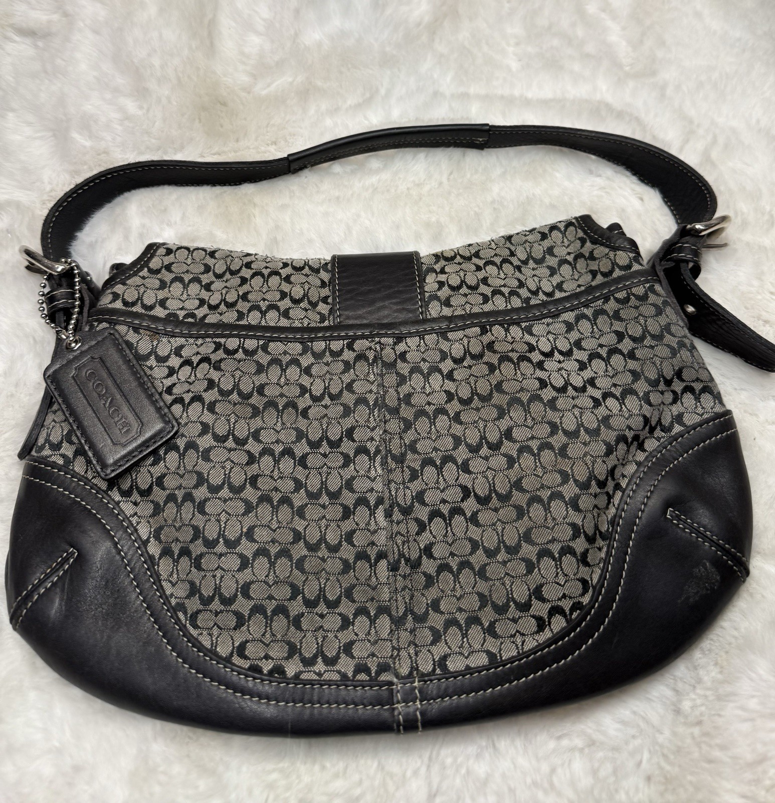 Coach Soho Buckle Signature C Canvas and Leather Shoulder Bag