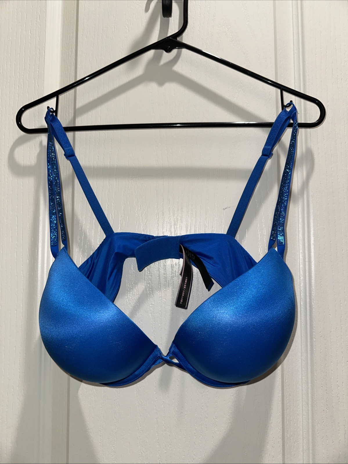 Victoria’s Secret Bombshell Plunge Add 2 Cup Sizes Push-Up Bra 38C Blue