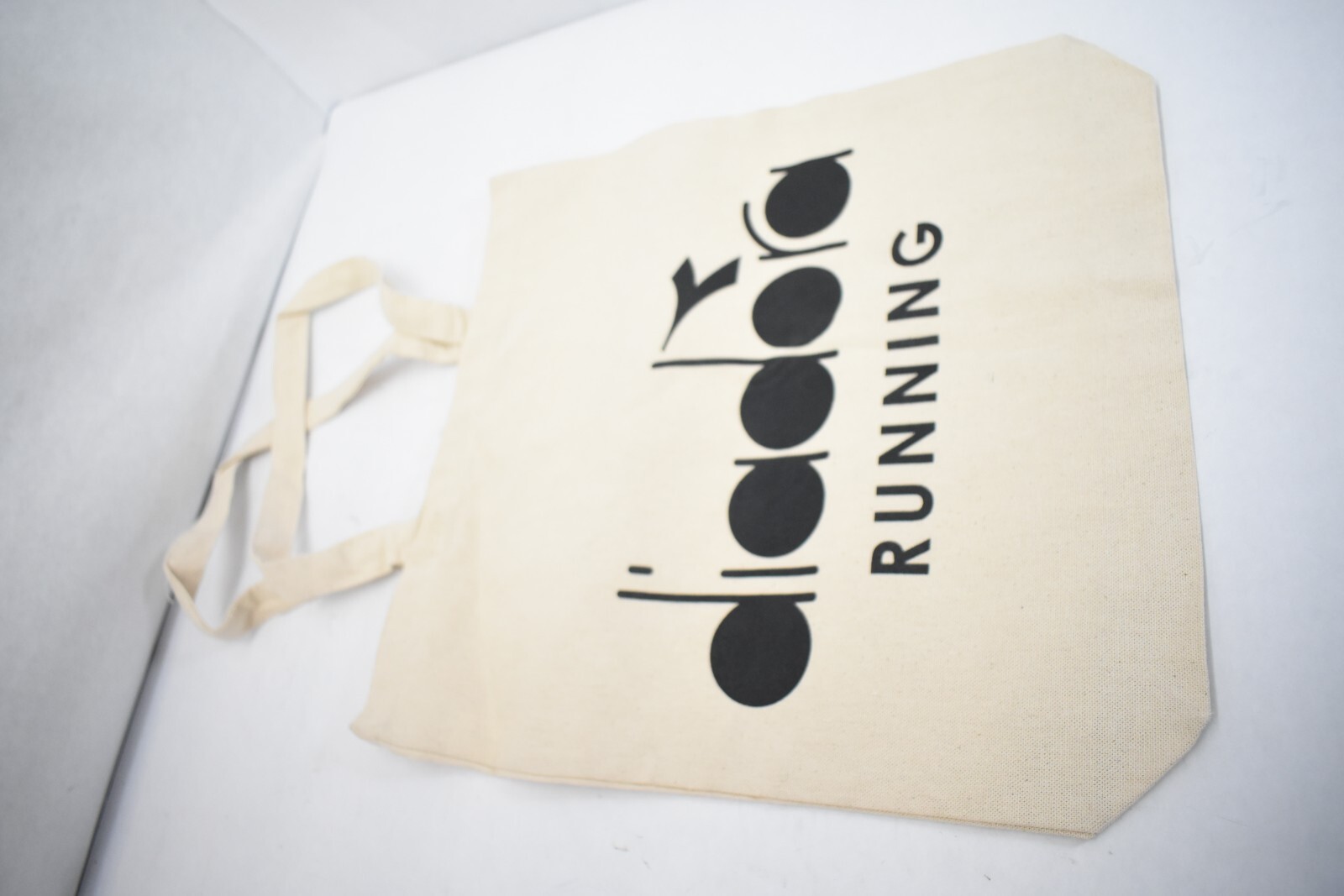 Diadora Running Tote Bag Shoulder Grocery Canvas Beige Tote Bag 15″ x 16″ 3 Pack