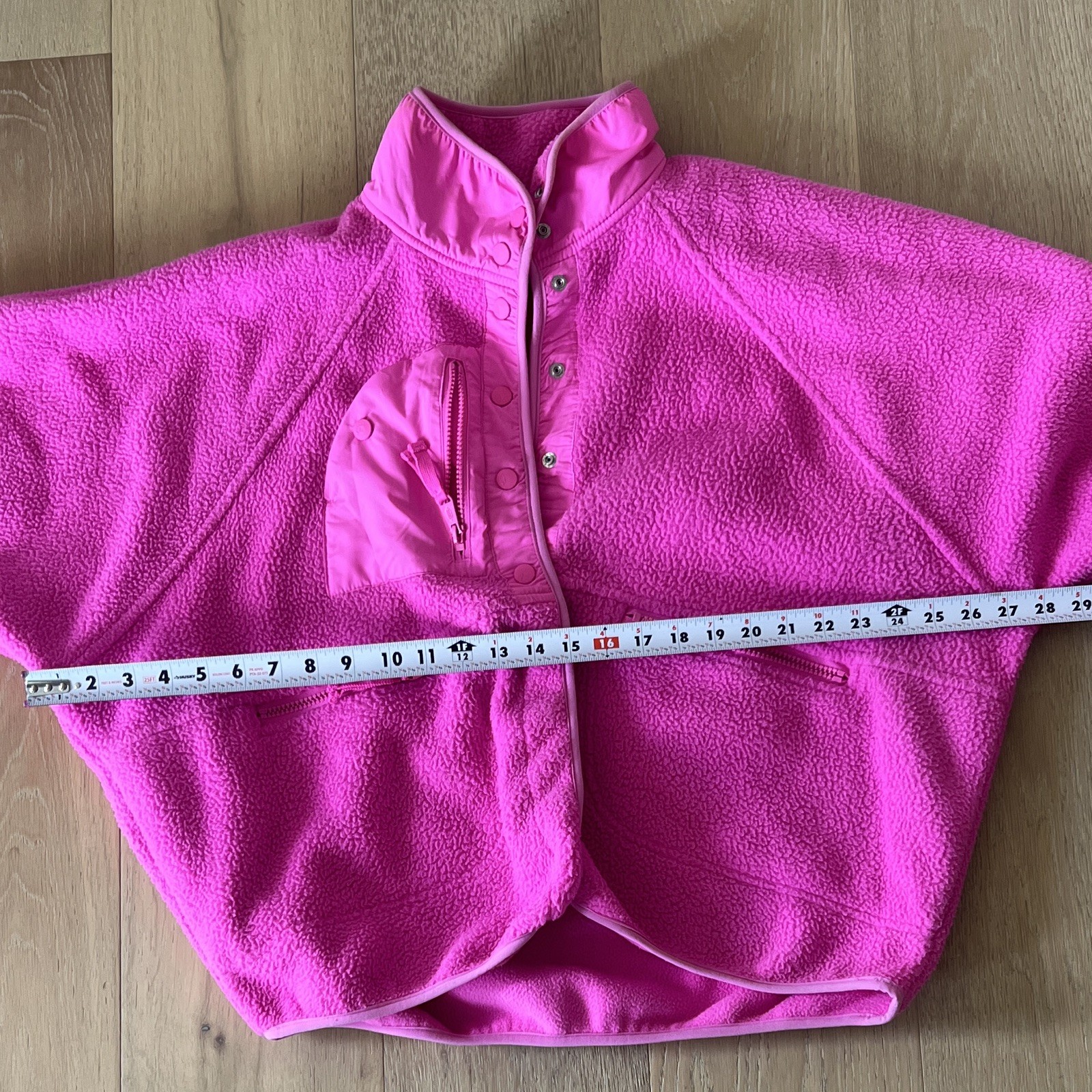 FP Movement Pink Fleece Mock Neck 1/2 Snap Pullover Zipper Pocket S
