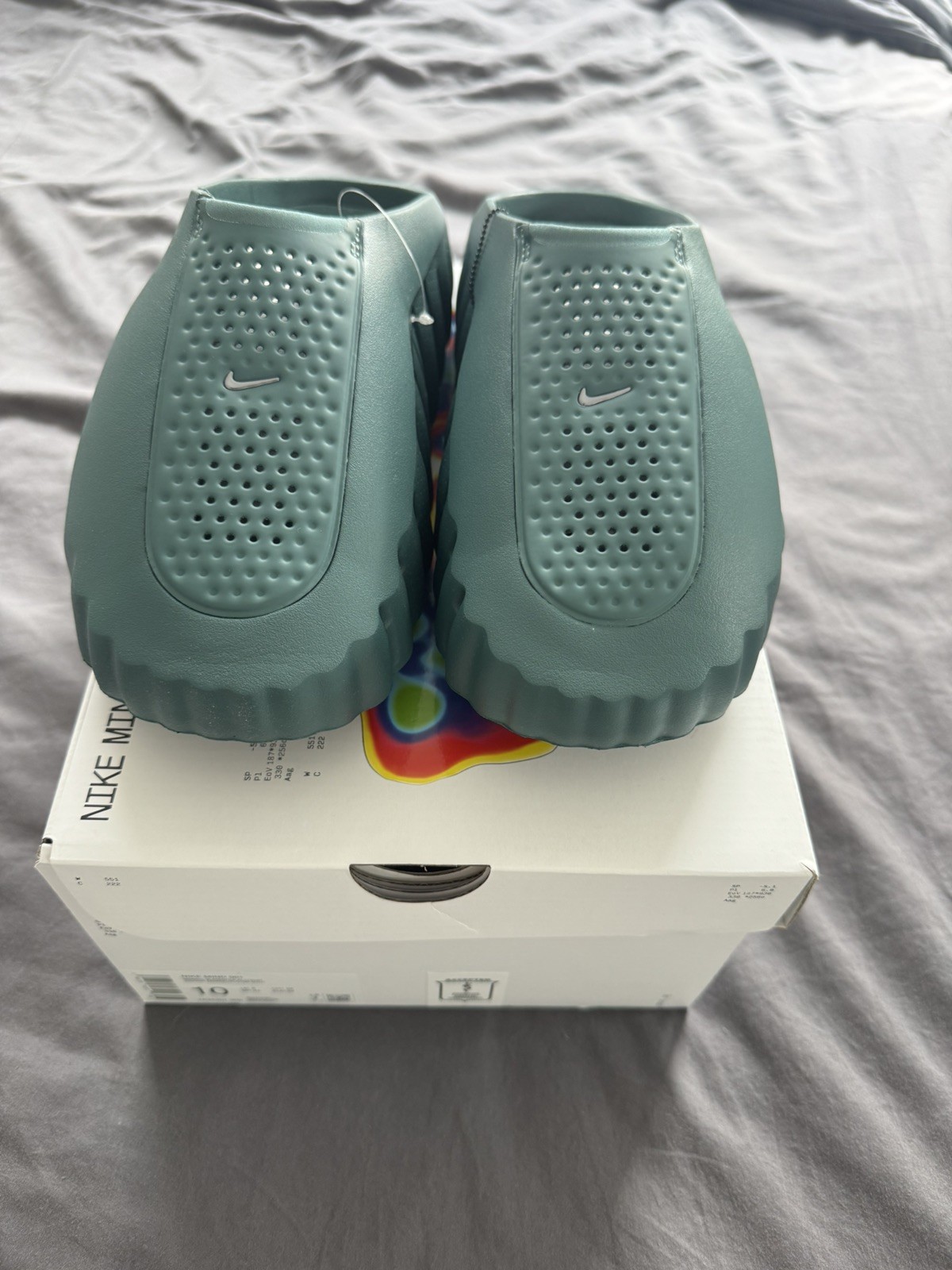 NIKE MIND 001 SLIDES SIZE 10 MEN MINERAL SLATE GREEN