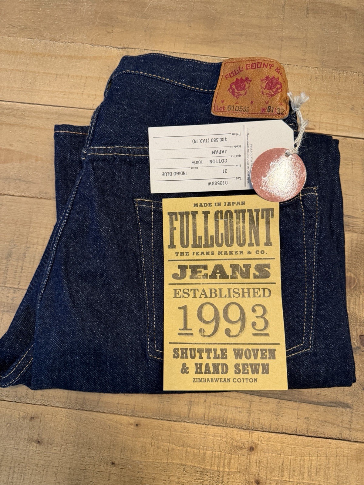 Full Count 0105 SSW “Super Smooth” Indigo Selvedge Jeans –Wide Leg – W31xL32 New