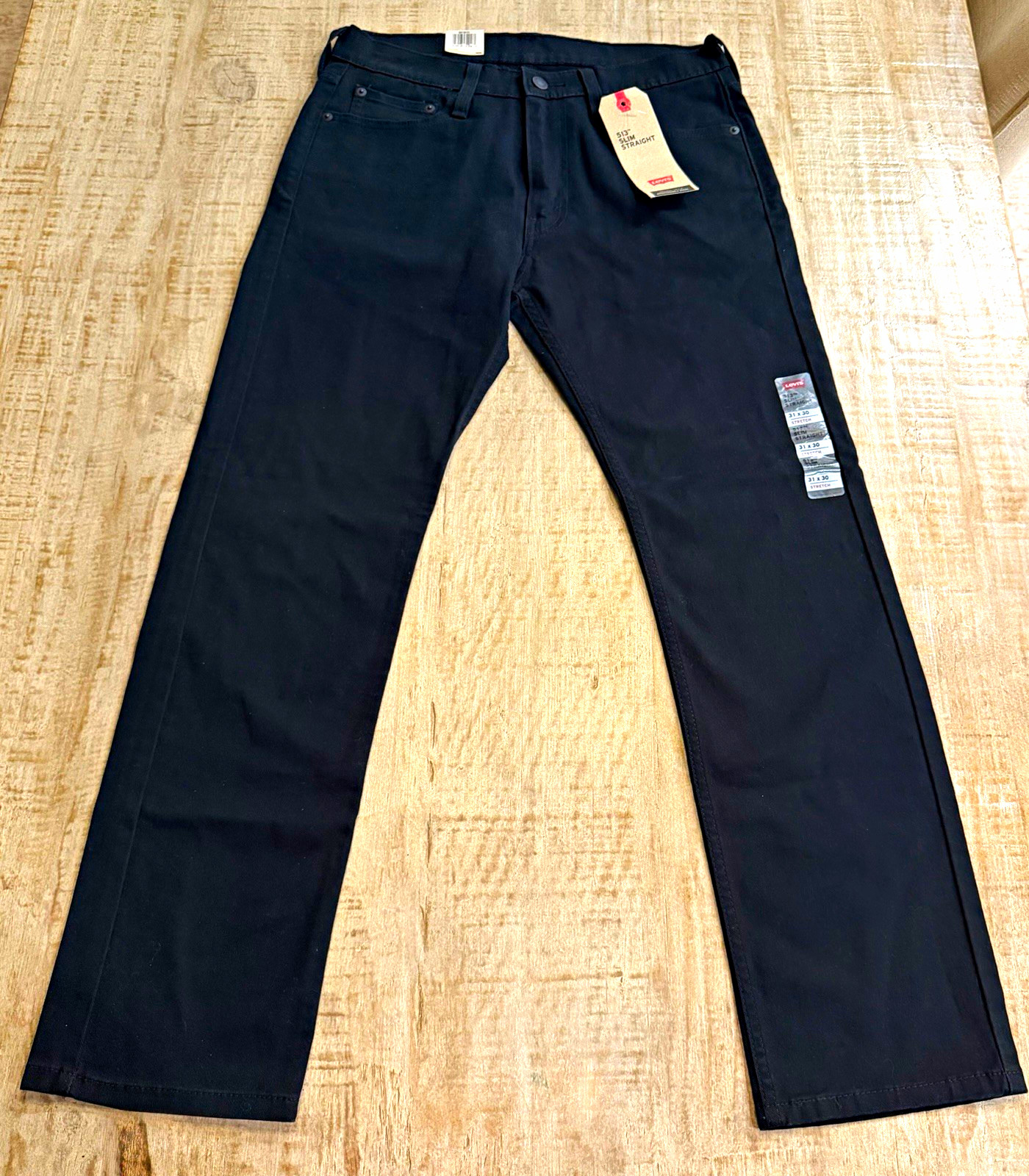 Levi’s 513 Slim Straight Stretch Jeans Men’s Black Dark Wash Denim 5-Pocket