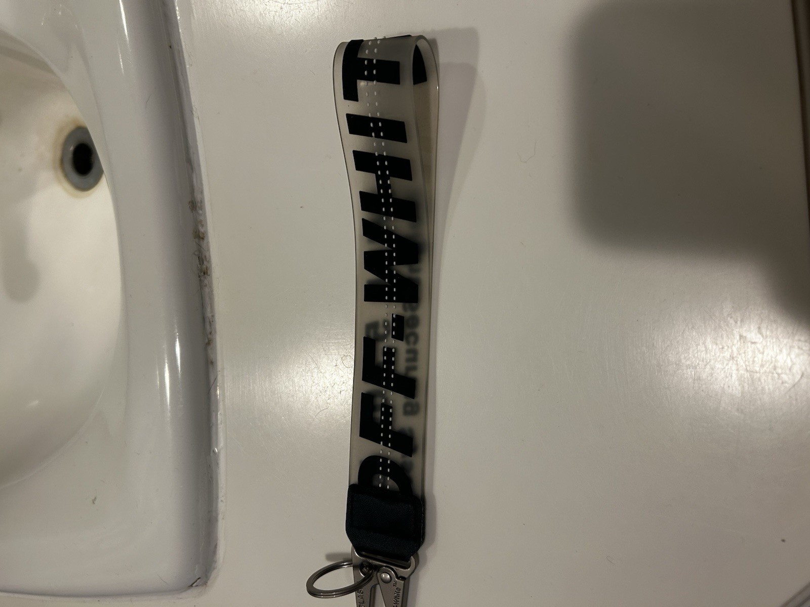 Off White Transparent Rubber Clear Black Industrial lanyard
