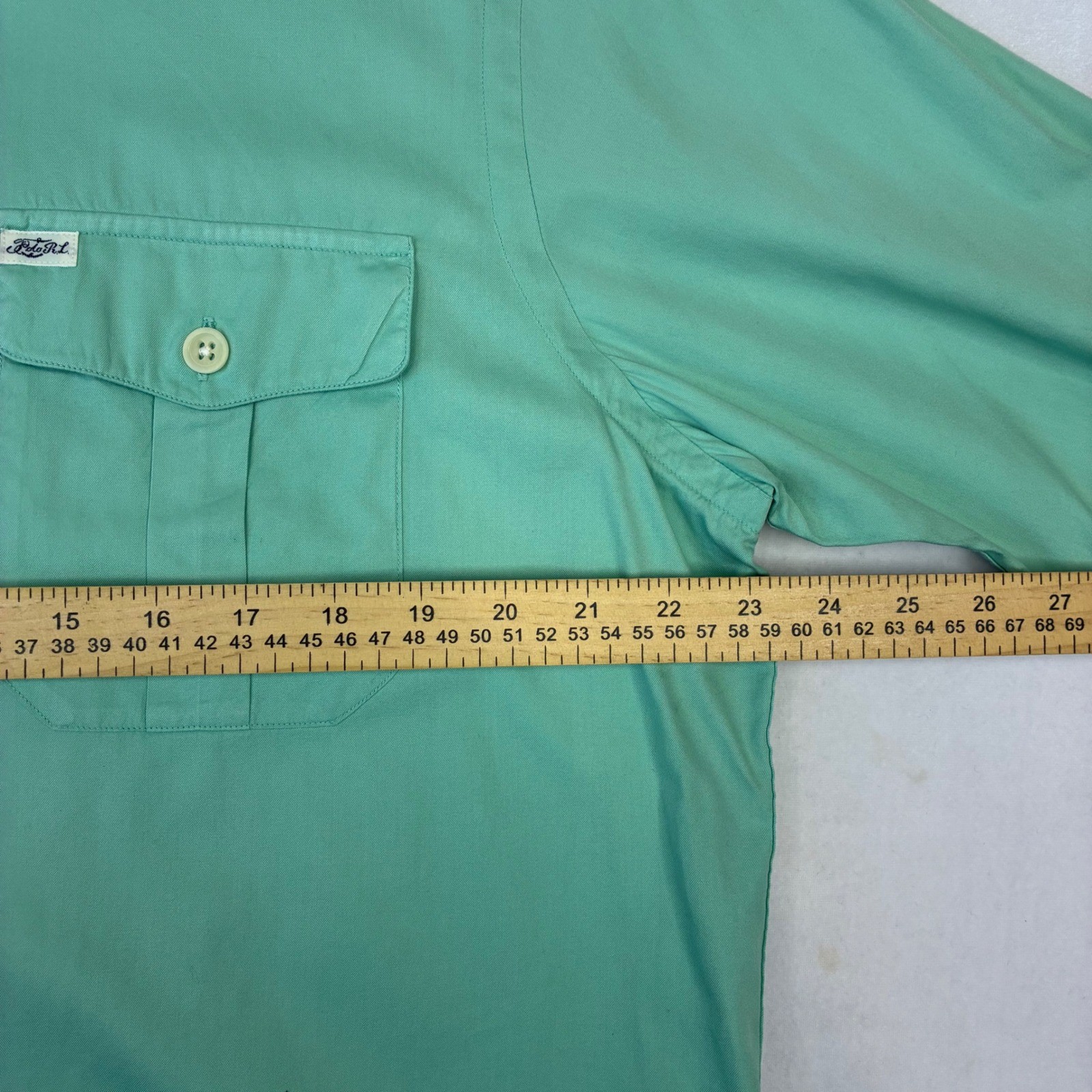 Polo Ralph Lauren Button Down Men Large Mint Green Beach Twill Utility Shirt