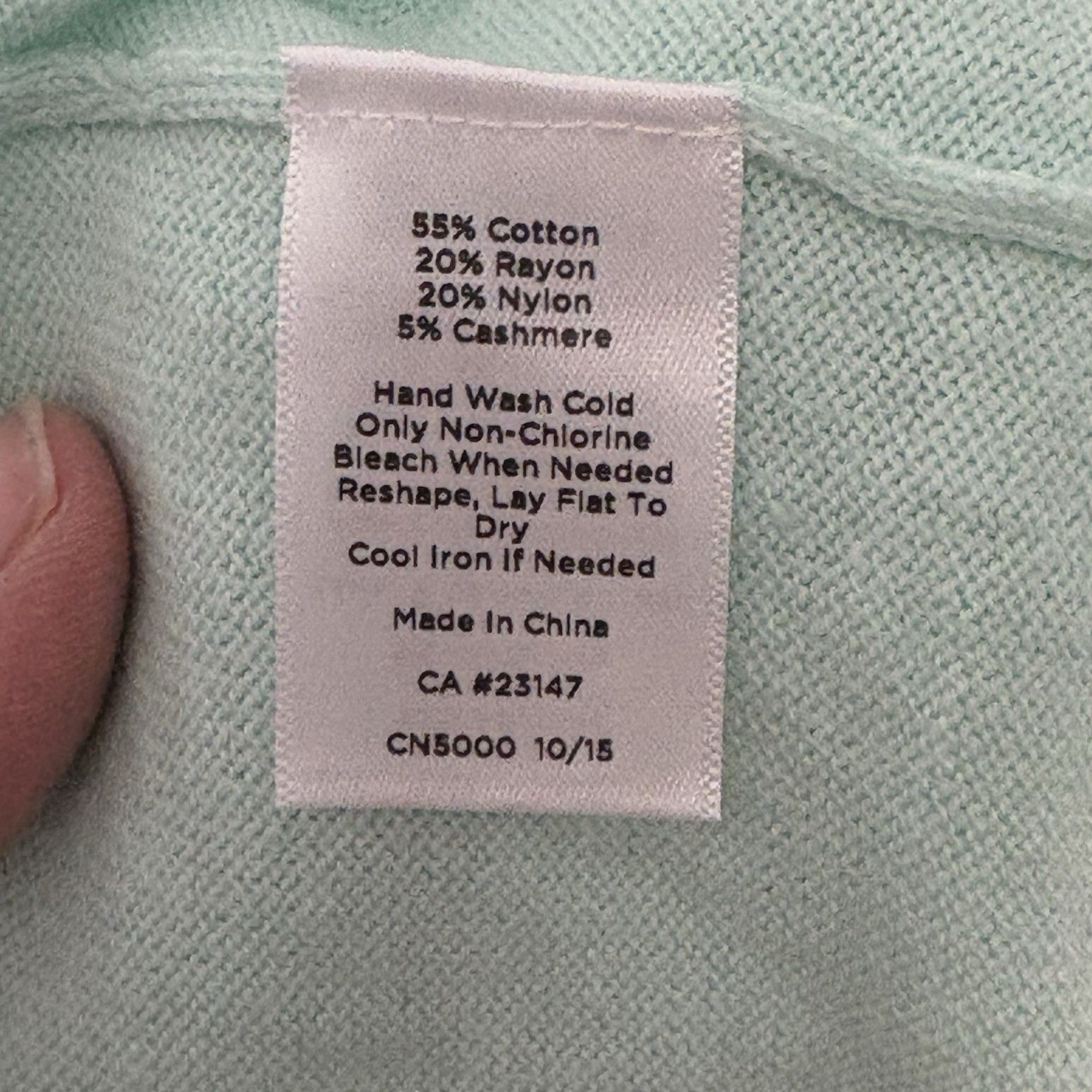 TALBOTS Cardigan Sweater Blue Green White Mint Striped Open Front Small Soft