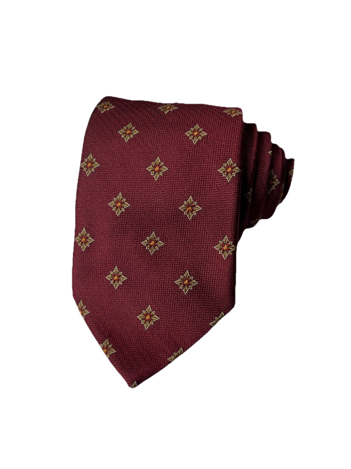 NWT Brooks Brothers Makers & Merchants Silk Tie Burgundy Geometric Medallion USA