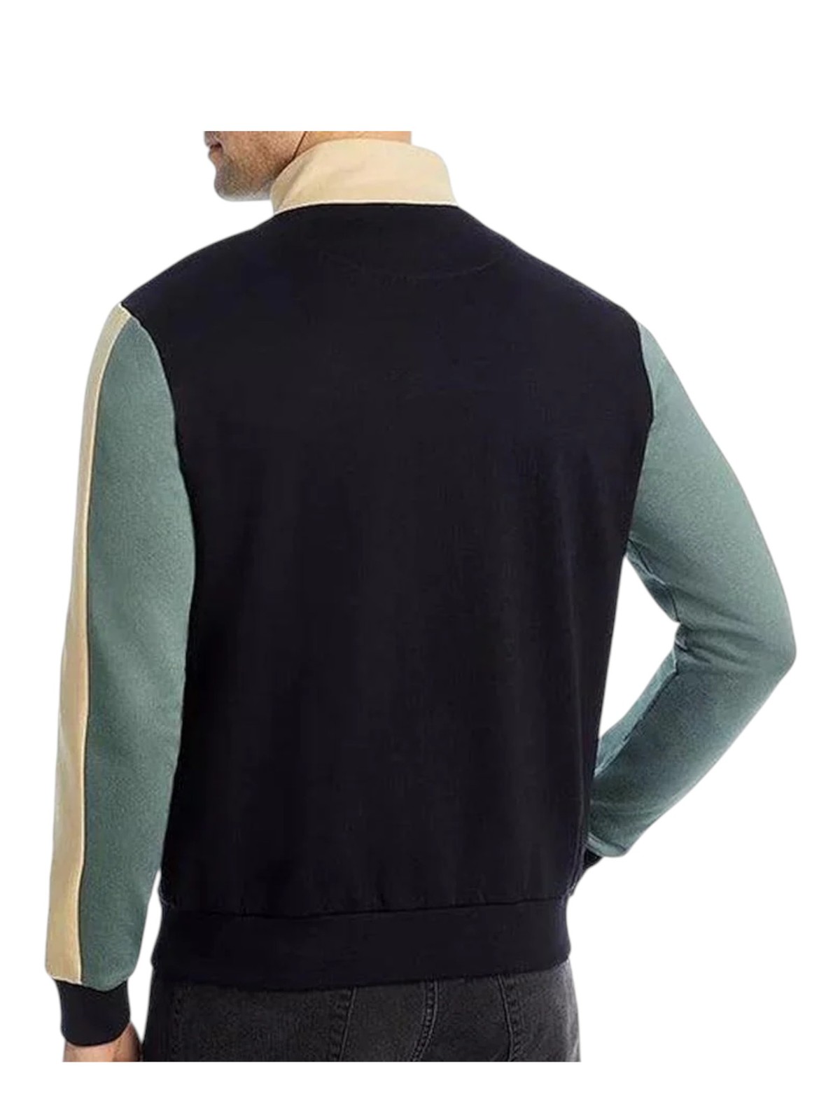 Bally 6302785 Men’s Black & Sage Organic Cotton Track Jacket MSRP $693
