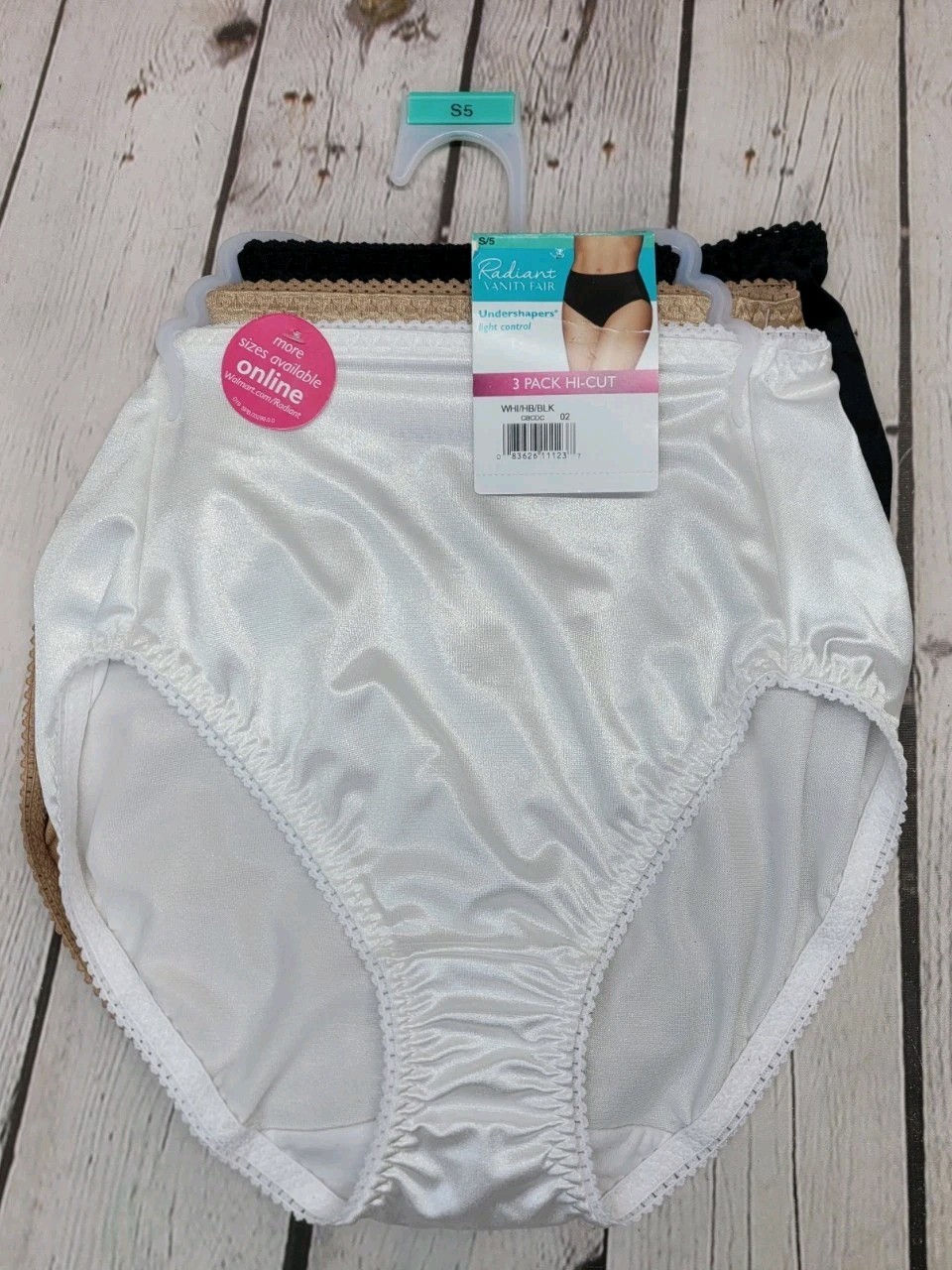 Vanity Fair Radiant S/5 Womens Small Hi-Cut Underwear Panties 3-Pair Silky Nylon