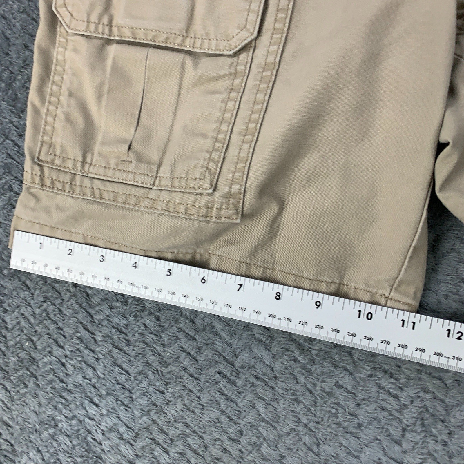 Savane Safari Cargo Shorts Mens Size 30 Beige Khaki Canvas Elastic Waist