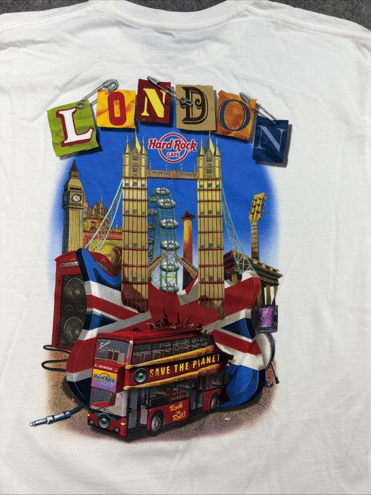 Vintage Hard Rock Cafe T-Shirt Men Sz XL London Graphic Music Tee 90s