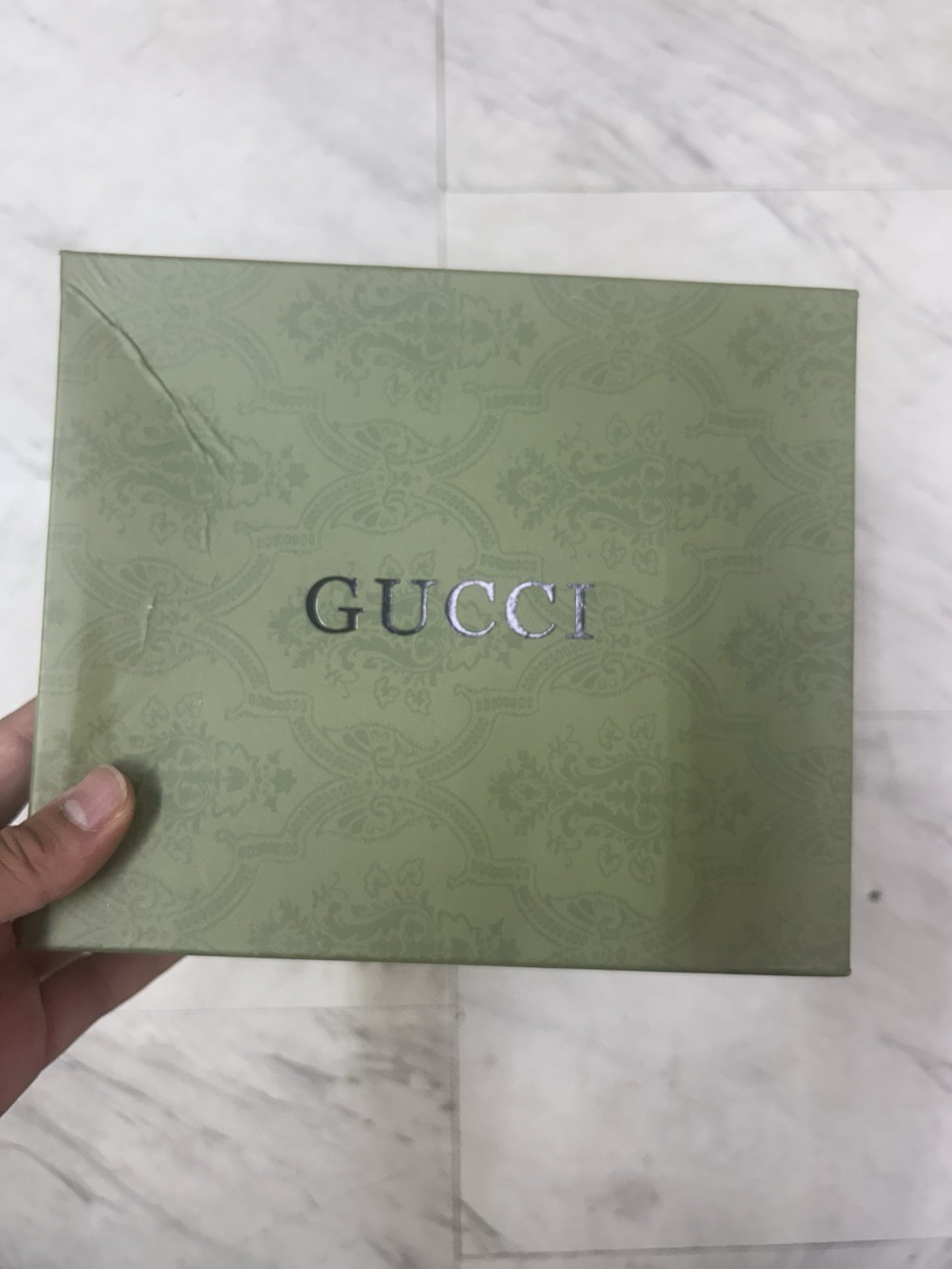 Gucci GG Supreme Monogram Small Bucket Bag Brown White Gold Drawstring Strap