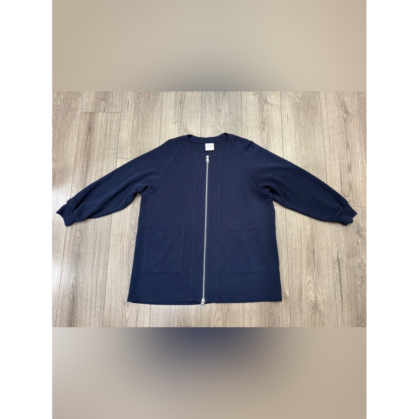 Varley Evereve Sweatshirt Jacket Women Augusta Zip Through Navy Doublesoft Sz M