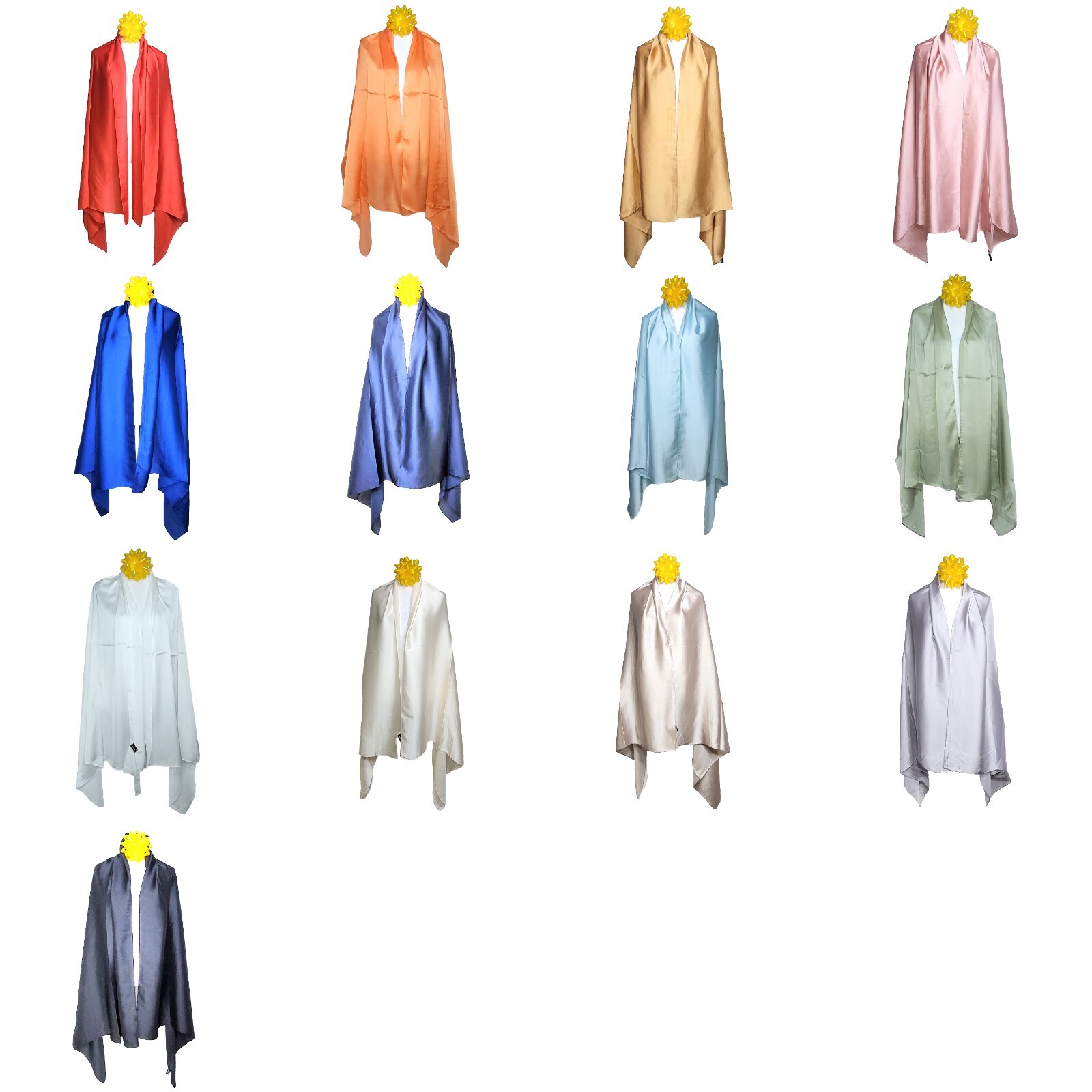 New Silk Satin Scarf 33″x73″ Super Long Retangle Shawl Wrap NWT