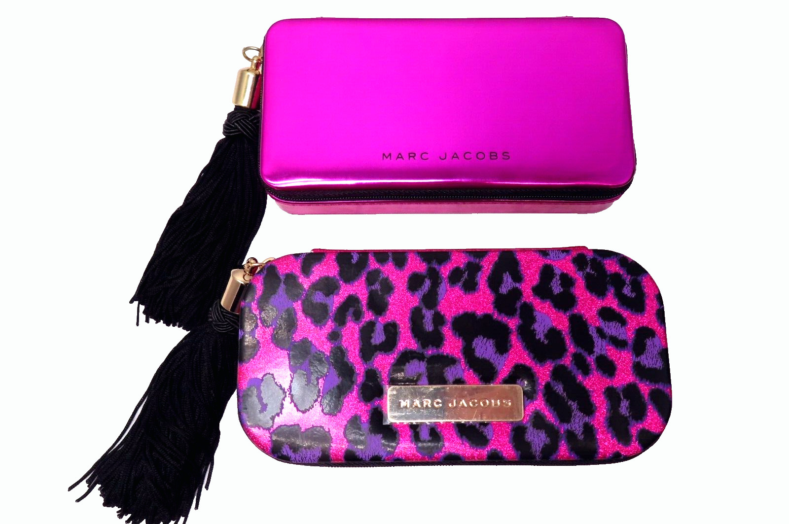 MARC JACOBS: SHINY HOT PINK OR PINK GLITTER CAT COSMETIC BAG PURSE. SALE $29 EA