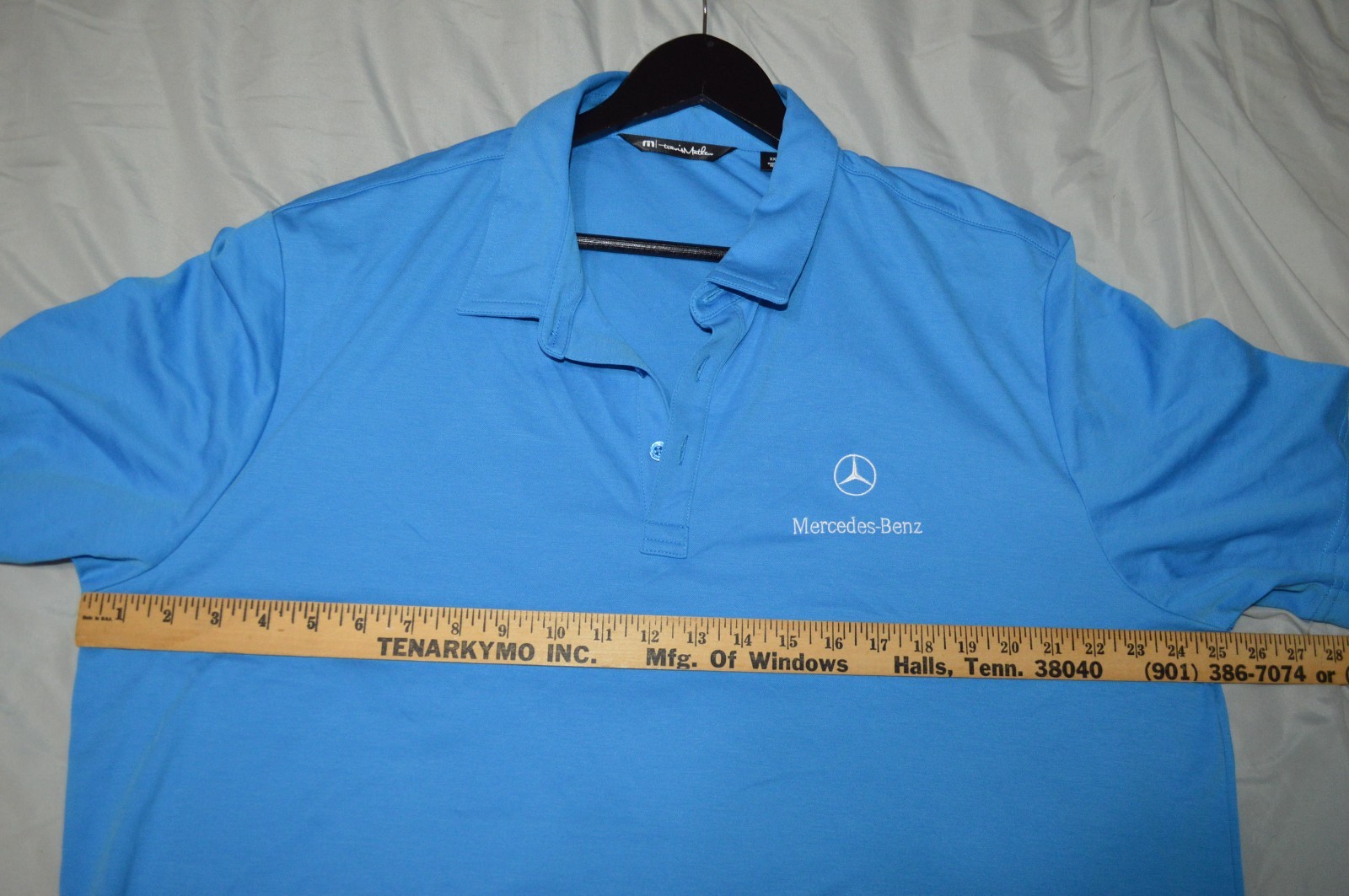Travis Mathew Mercedes Benz XXL Blue Performance Polo Men’s Car Automotive
