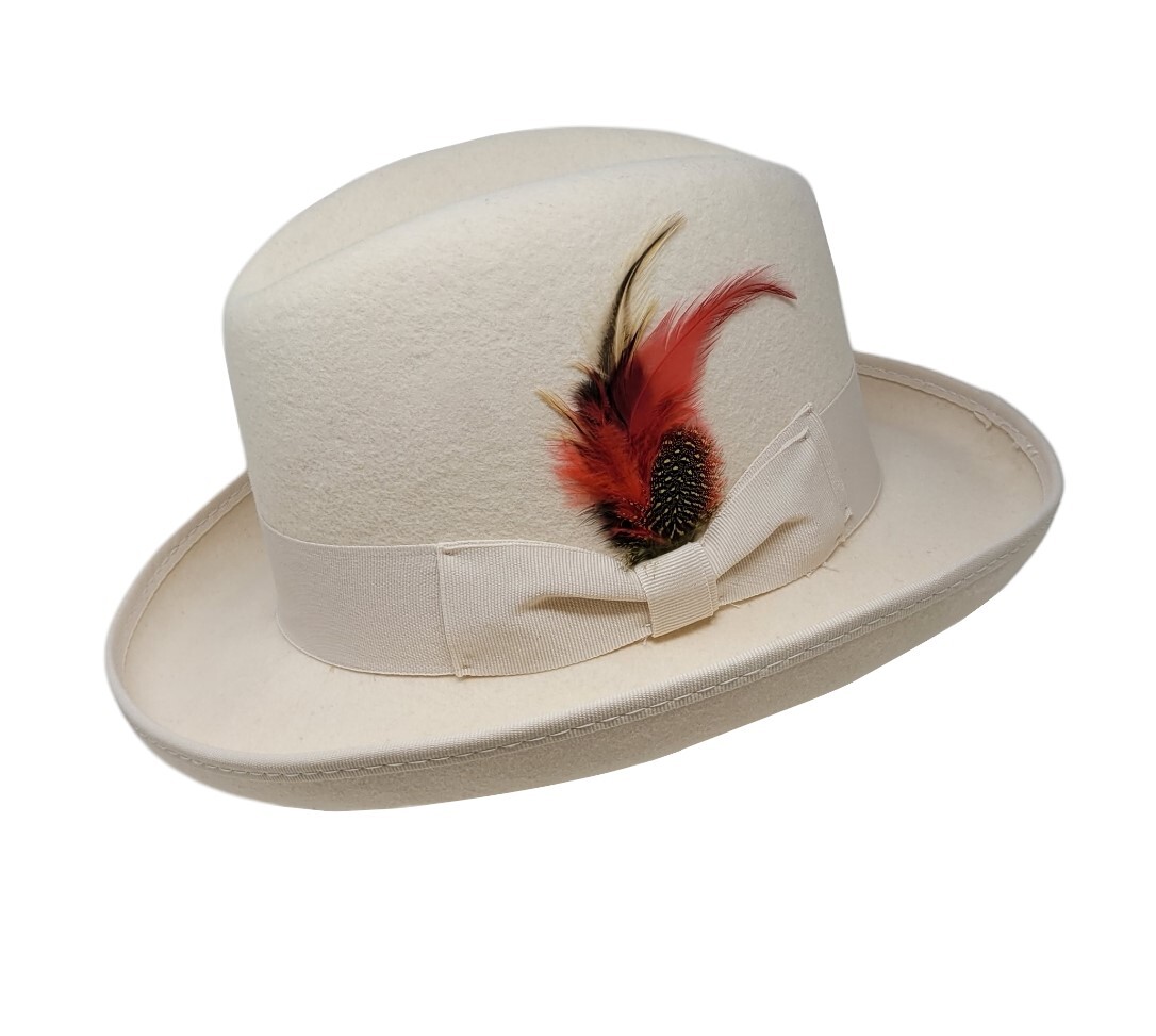 Homburg Style Godfather Men’s Hats 100% Wool Felt DIFFERENT TOUCH