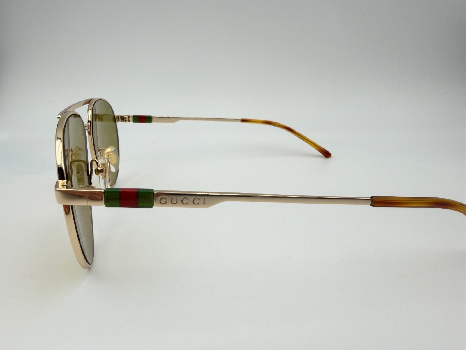 Gucci Sunglasses GG1679S 002 Aviator Gold Yellow GG Logo 56 15 145 w case