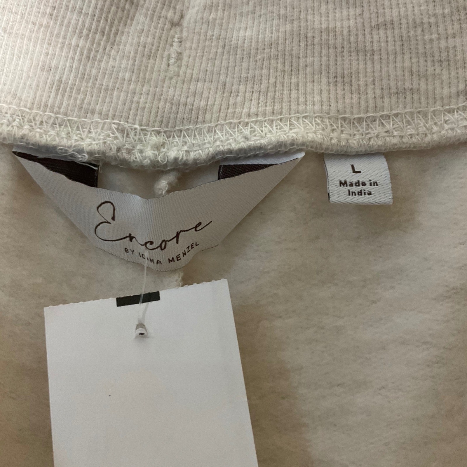 Encore by Idina Menzel Fleece Wide-Leg Pants A518987 Ivory Size Large NEW
