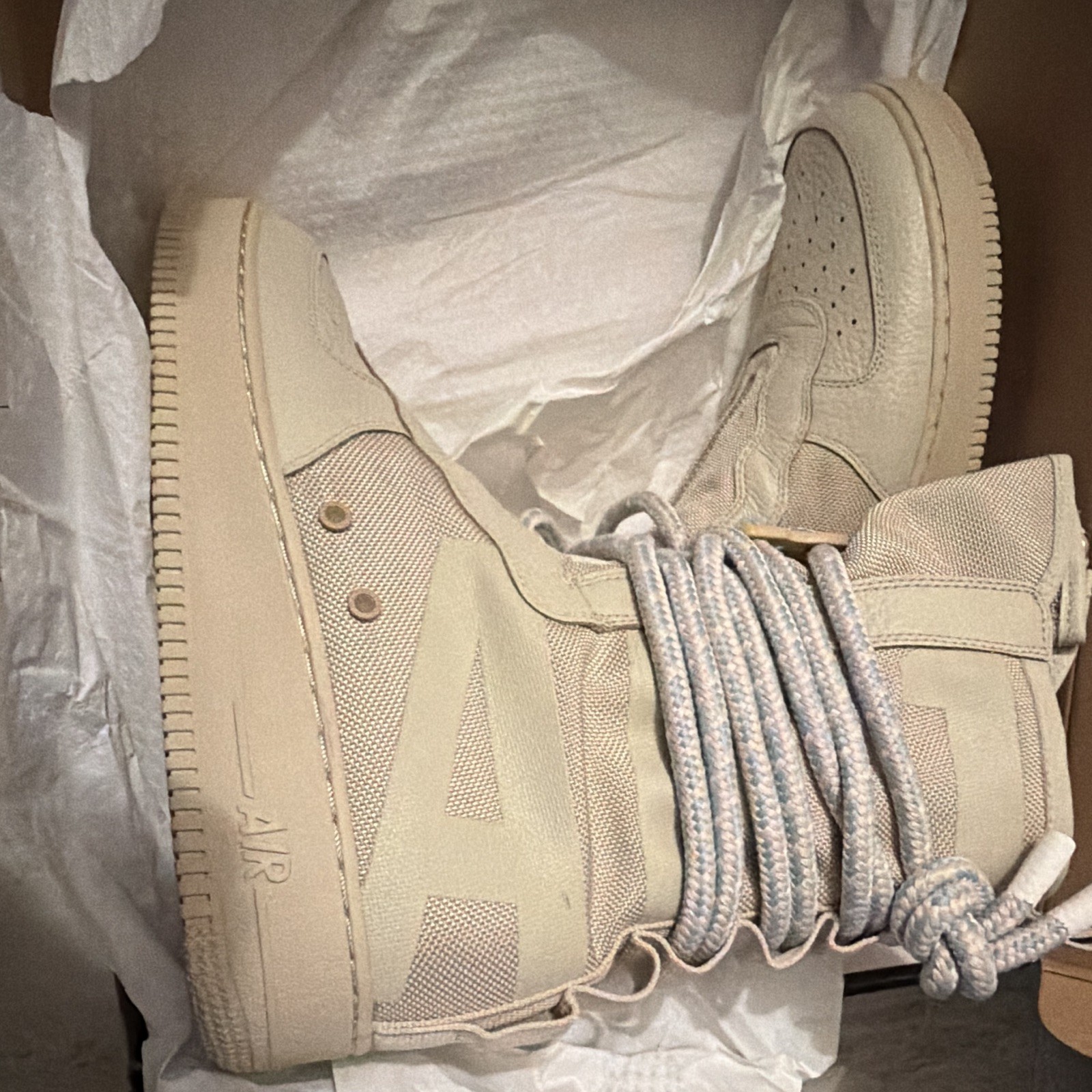 Nike SF Air Force 1 High Top Rattan Beige Men’s Sneakers AA1128-200 2017