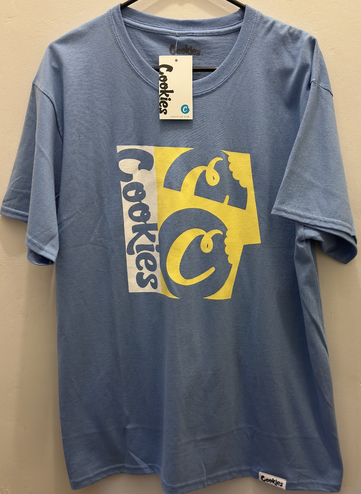 Cookies SF Crumble SS Tee T Shirt Carolina Blue Short Sleeve Size Large (NWT)
