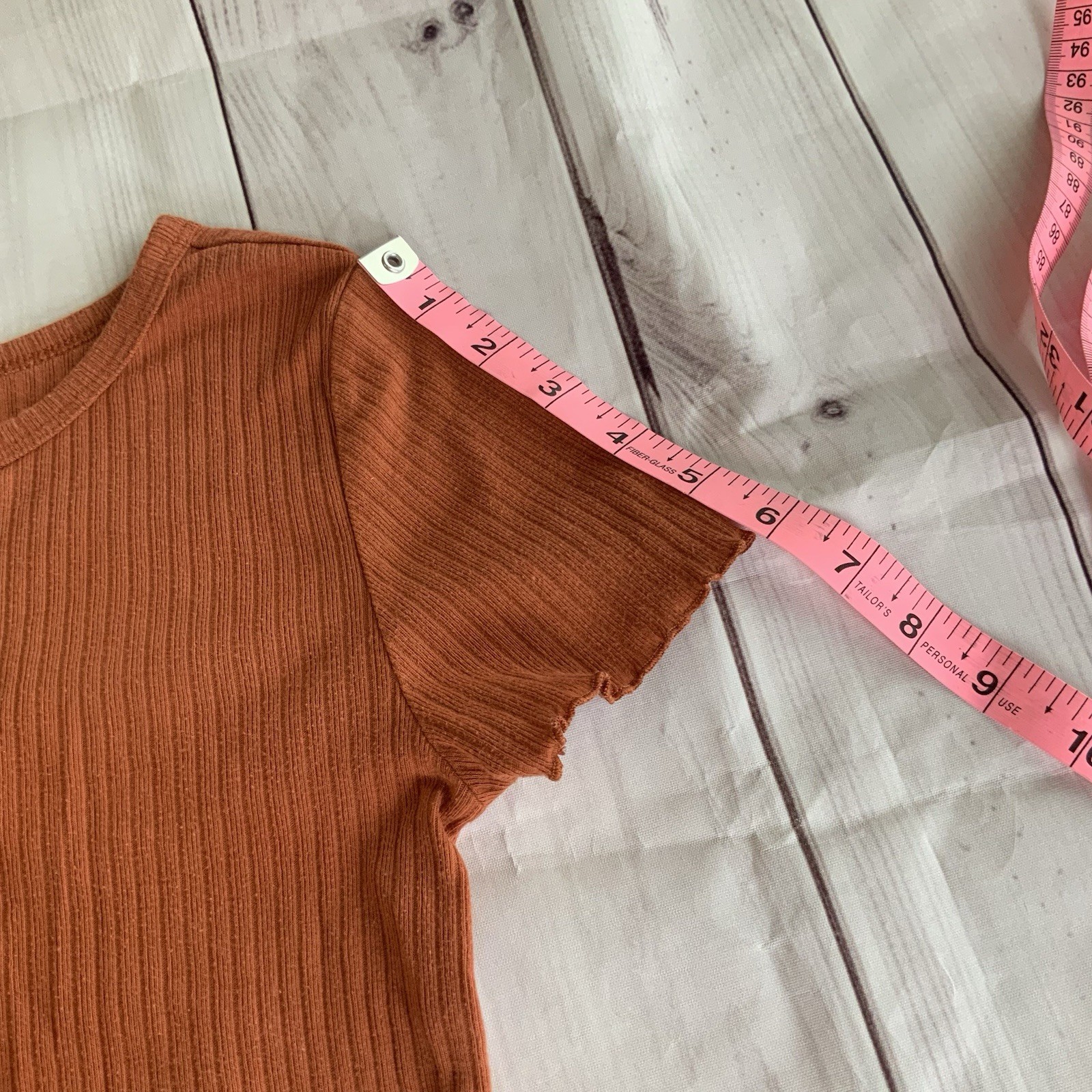 Girls Wonder Nation Cotton Orange Short Sleeve Top Stretch Size Large 10/12 Knit