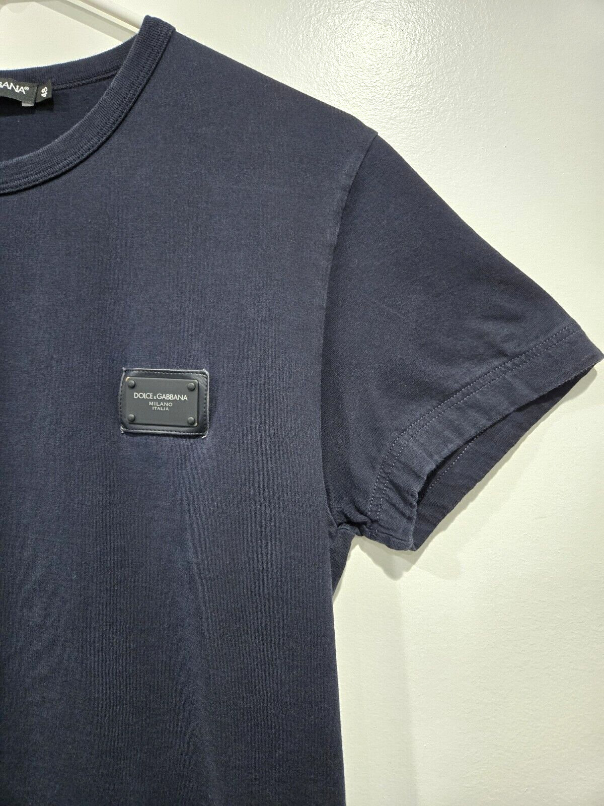 Dolce & Gabbana Essential Logo Plaque T-Shirt Short Sleeve Navy Blue 48 US 12/L