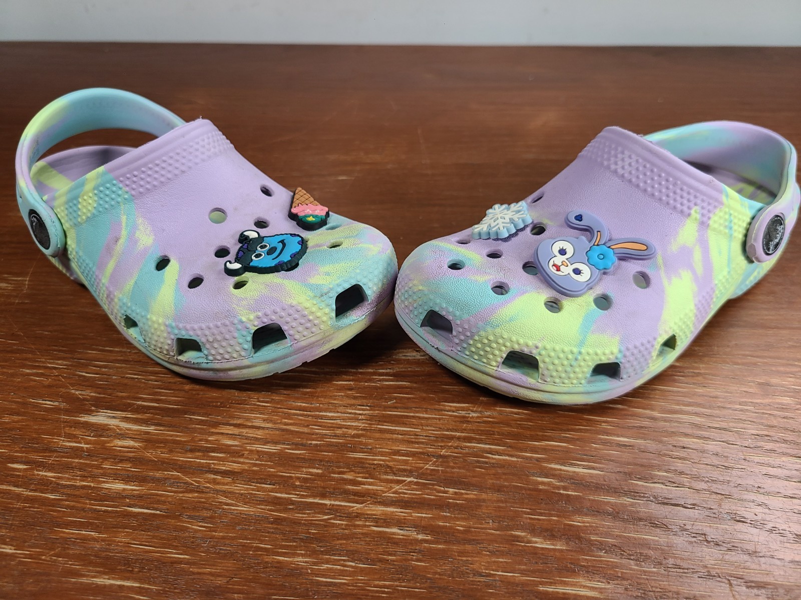 Crocs Classic Purple Marbled Clog Slide Sandals Kids Size C11