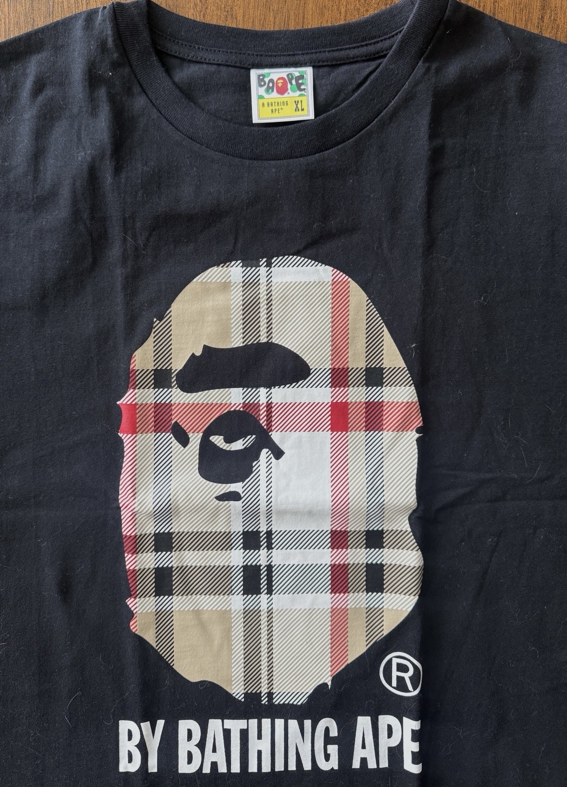 A Bathing Ape BAPE Check Big Ape Head Graphic T-Shirt – Black