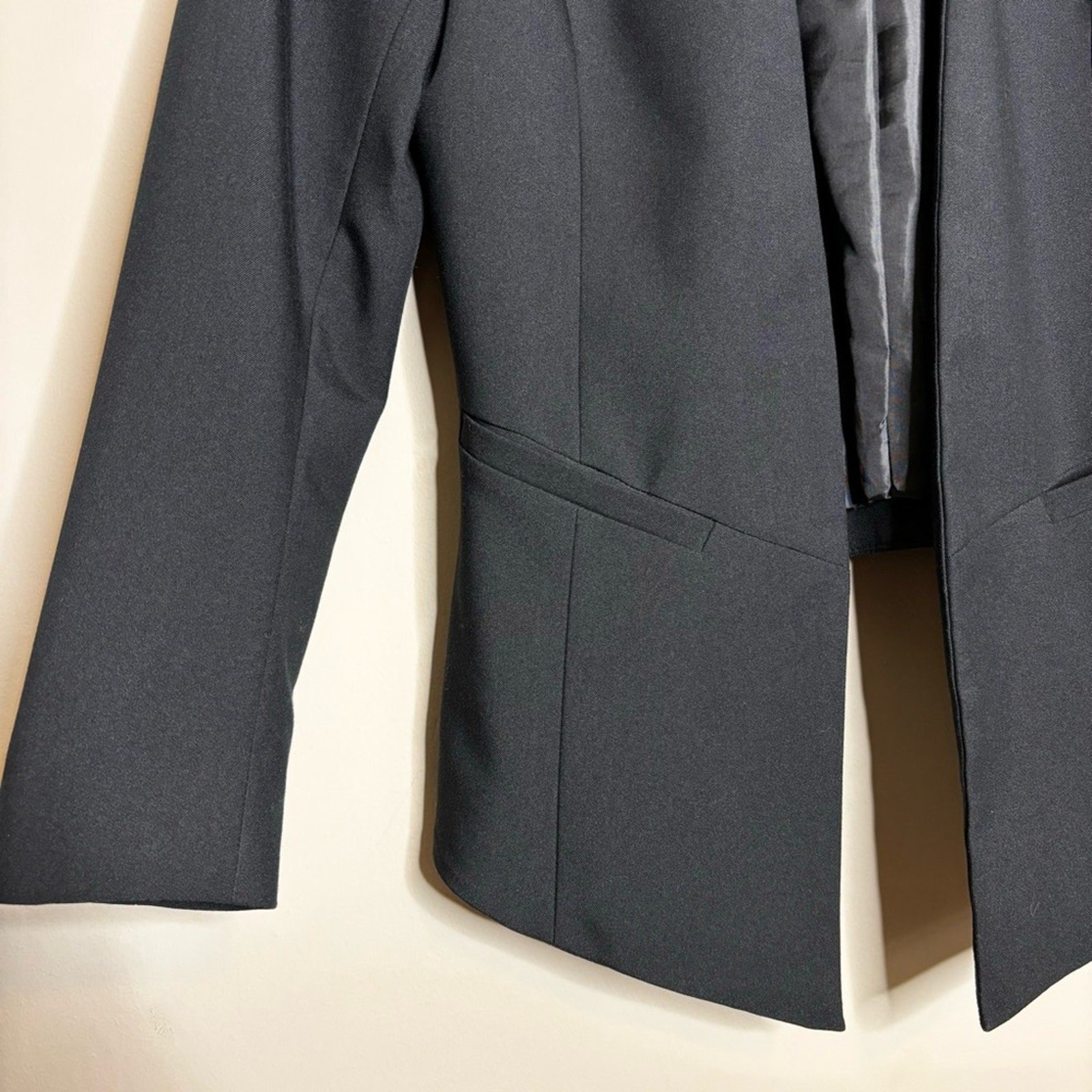 Trouvé Draping Open Asymmetrical Black Blazer Size XS