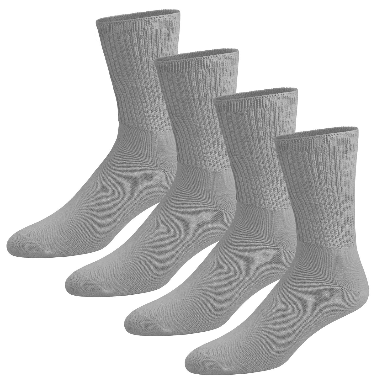 Thin Combed Cotton Diabetic Socks, Loose, Non-Binding Low-Crew Socks (Size 7-11)