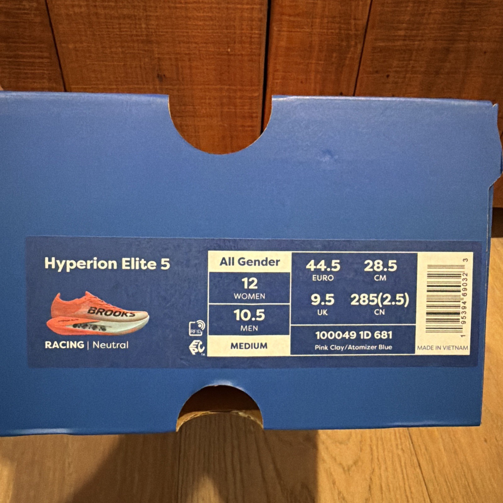 Brooks Hyperion Elite 5 Pink Clay/Atomizer Blue Running Shoe Size 10.5