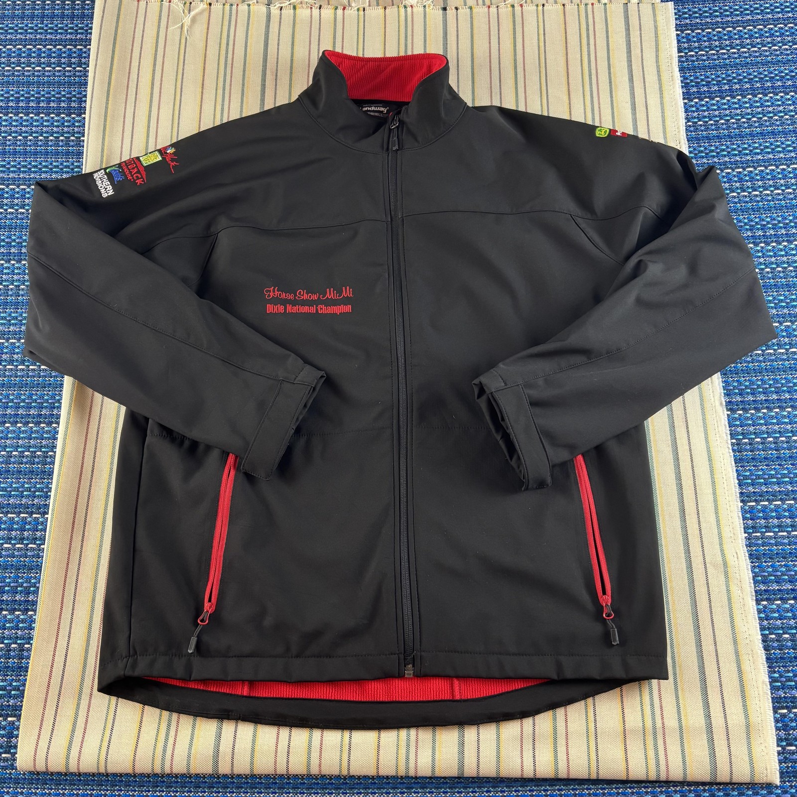 Dixie National Quarter Horse Show Jacket Womens Small Black Soft Shell Sponsor