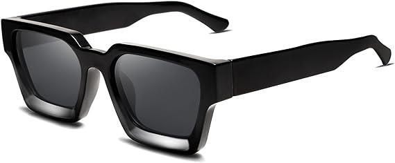 Men Classic Retro Hardcore Hip Hop Rapper SUNGLASSES Thick Black Frame Dark Lens