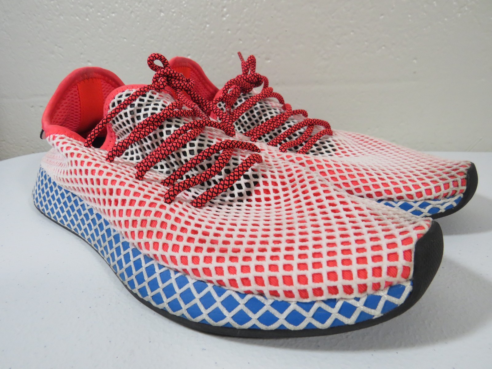 adidas Deerupt Runner Solar Red Bluebird Mesh Men’s Size 11.5 Sneakers CQ2624