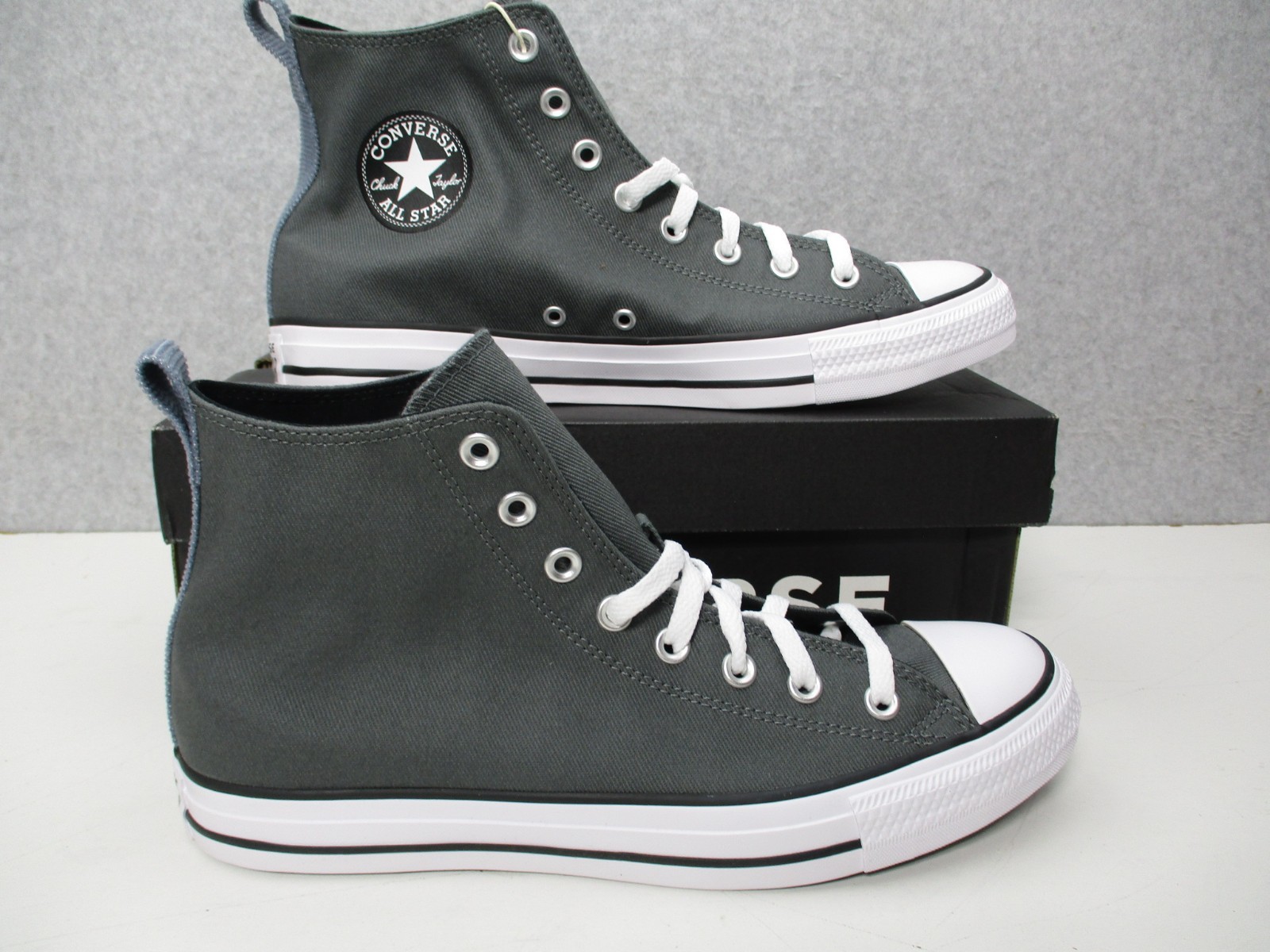 Converse CTAS HI Lace Gray Chuck Taylor All Star Shoes Mens Sz 10
