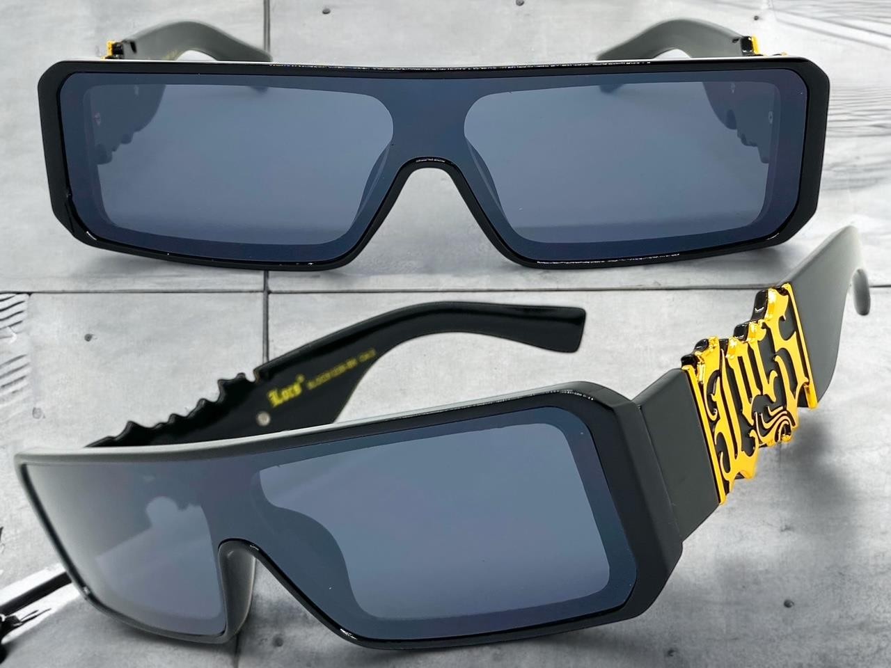 Classic Biker Hardcore Gangster Hip Hop LOCS SUNGLASSES Black Frame Dark Lens C3