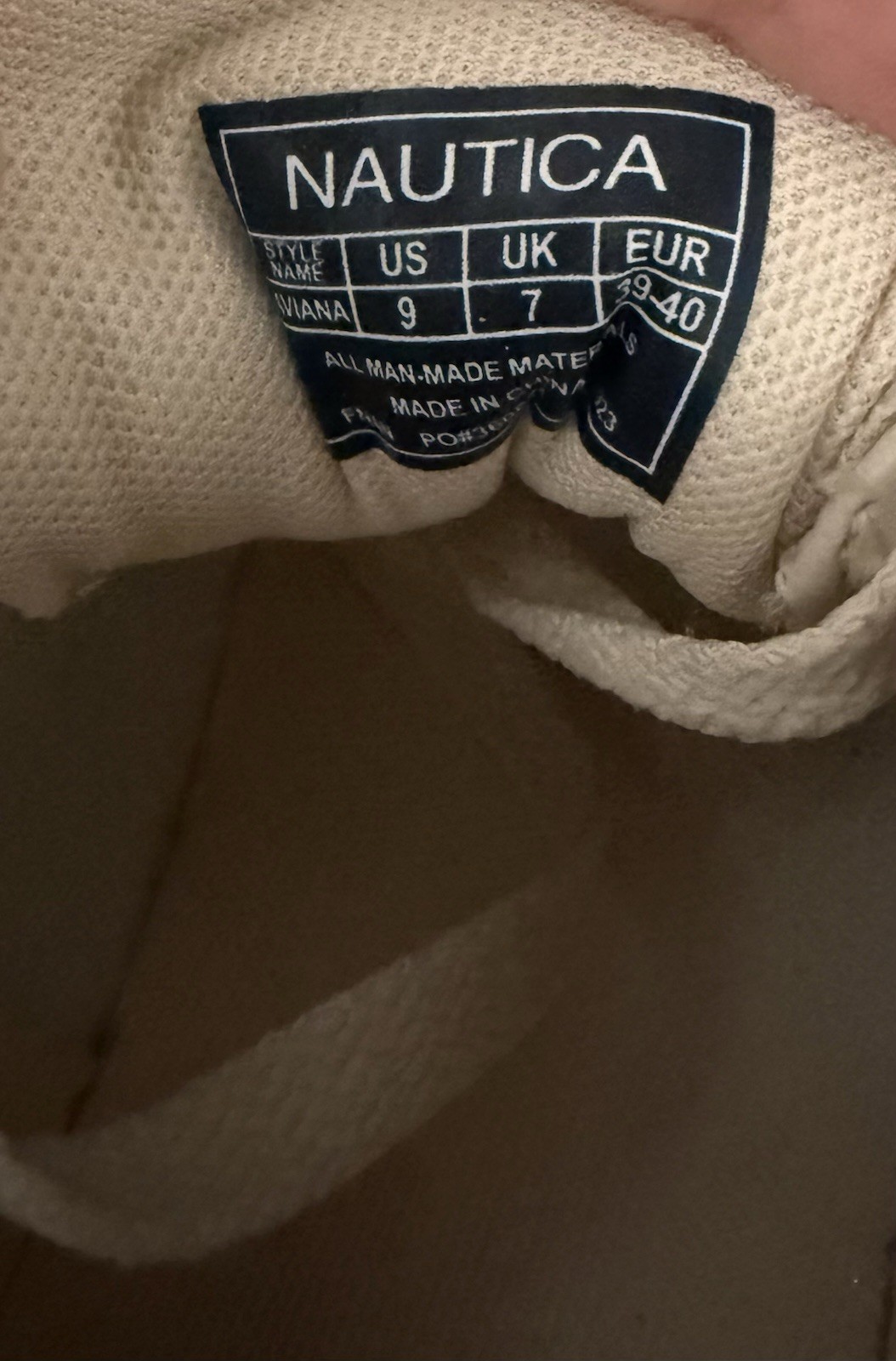 Nautica Wiana Women’s Beige/Apricot Faux Leather Lace Up Sneakers Logo US 9 UK 7