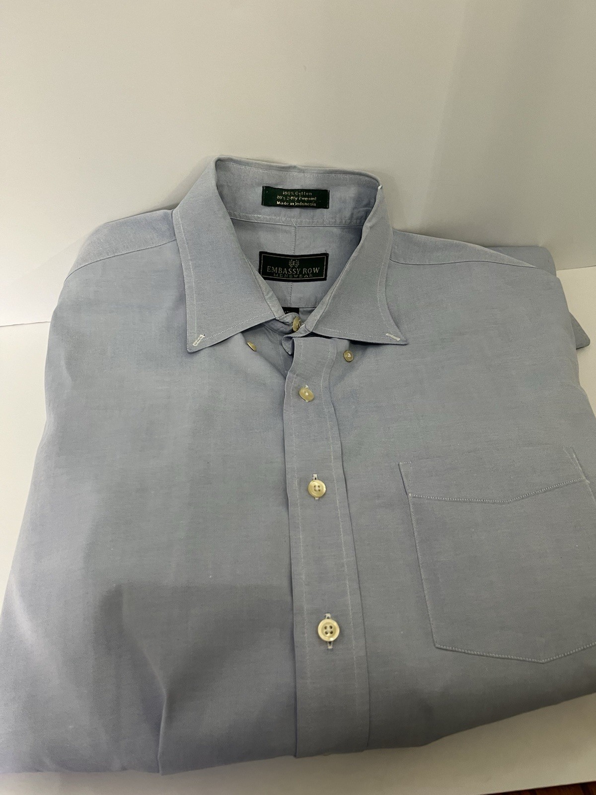 Embassy Row Menswear Light Blue Dress Shirt – 17 1/2 – 34/35 – A 215
