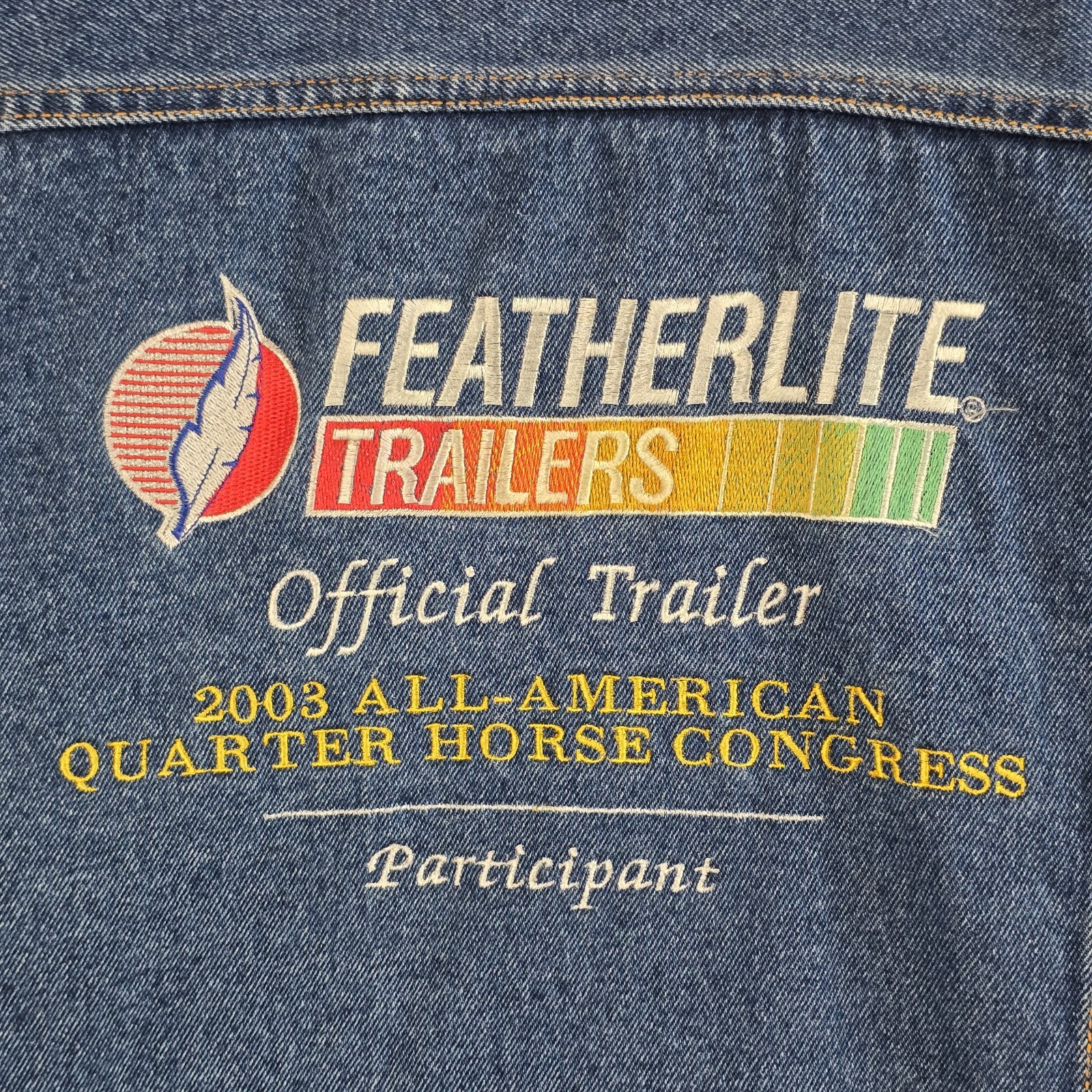 Featherlite Trailers 2003 All-American Quarter Horse Congress Denim Jacket Sz S