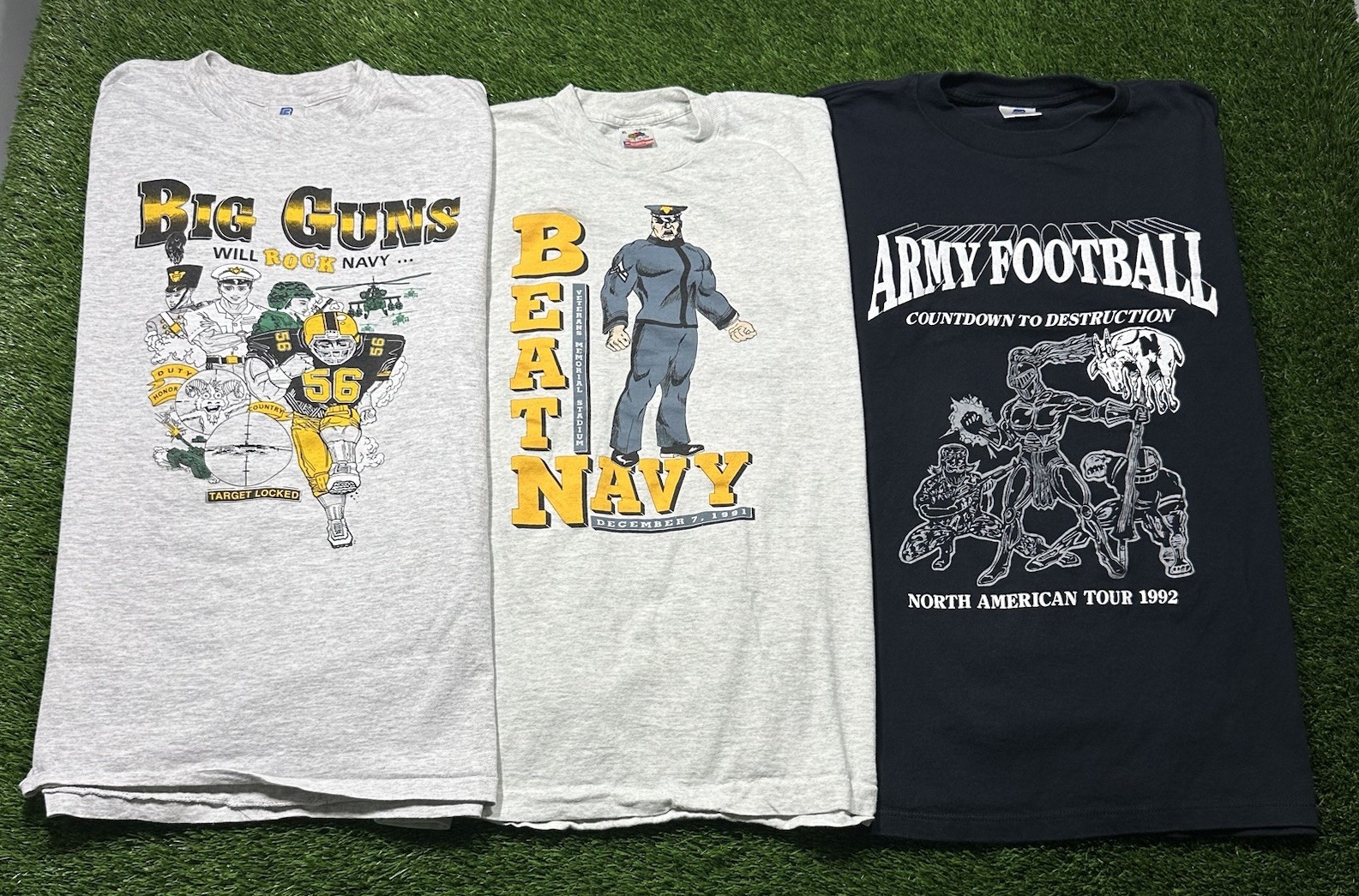 Army vs Navy 90s Long Sleeve Tee Shirts Vintage 90s Lot Of 3 XL Football Rare