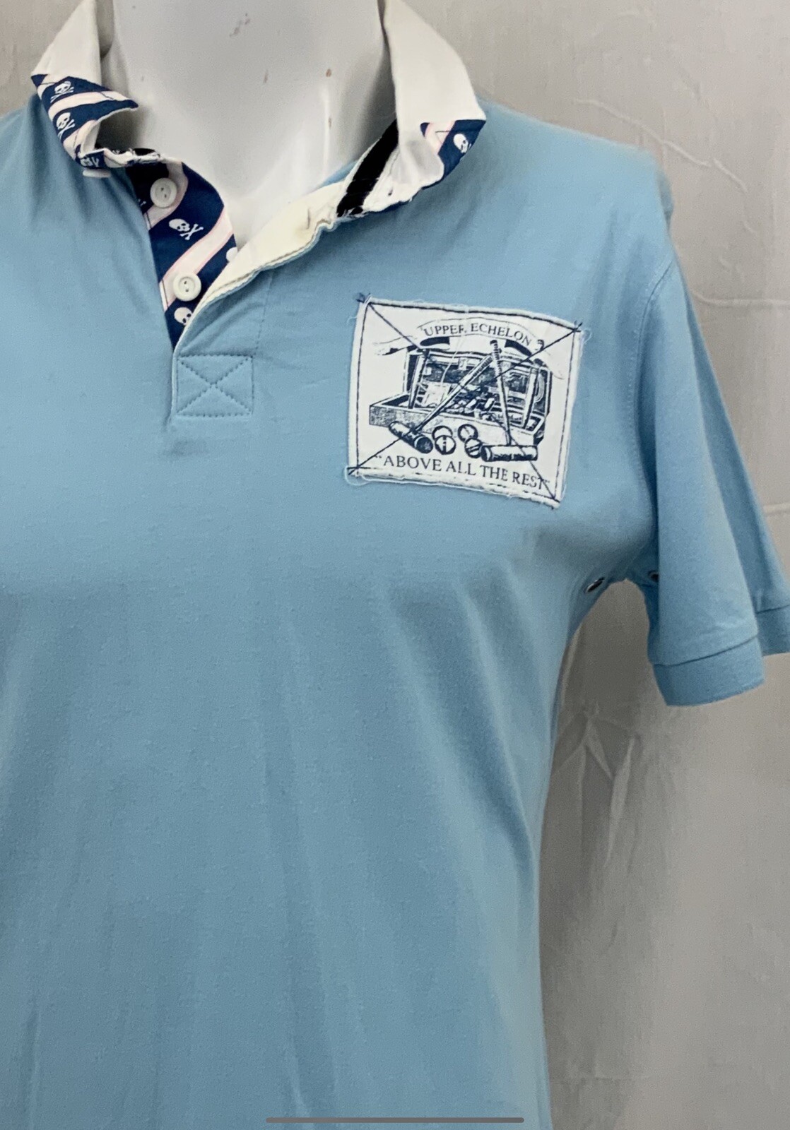 Carpe Shirt M Blue Polo Short Sleeve 100% Cotton NWT YGI W1-184