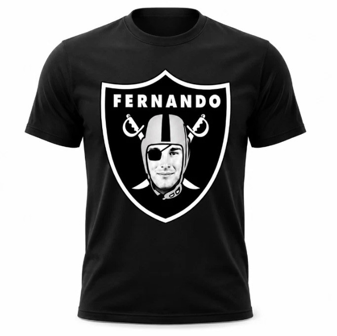 Fernando Mendoza Las Vegas Raiders T-Shirt Silver And Black Oakland Los Angeles
